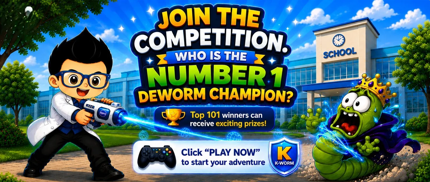Join the competition. Who is the Number 1 Deworm Champion? Top 101 winners can receive exciting prizes. Click Play Now to start your adventure.